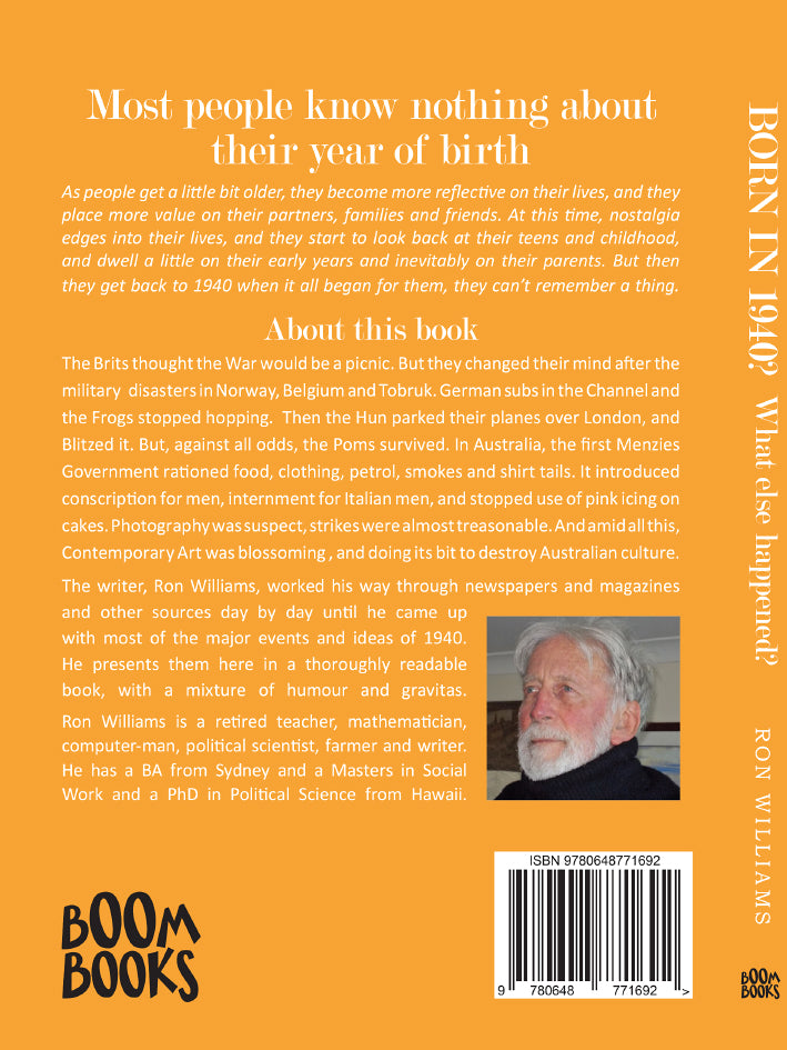 Book; Born in 1940? What else happened? - Ron Williams